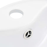 Wash Basin with Overflow 36x13 cm Ceramic White - 45-Degree Angle
