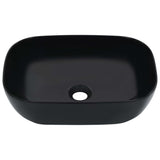 Wash Basin 45,5x32x13 cm Ceramic Black - Front View