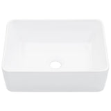 Wash Basin 40x30x13 cm Ceramic White - Side View