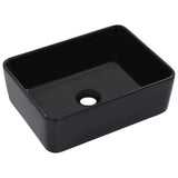 Wash Basin 40x30x13 cm Ceramic Black - Front View