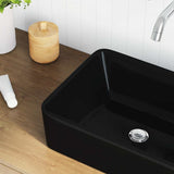 Wash Basin 40x30x13 cm Ceramic Black - Top-Down View