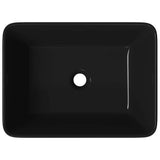 Wash Basin 40x30x13 cm Ceramic Black - Close-Up Angle