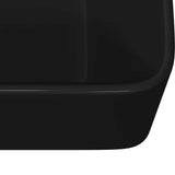 Wash Basin 40x30x13 cm Ceramic Black - Low Angle