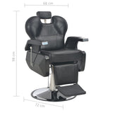 Barber Chair Black 72x68x98 cm Faux Leather - Extra Image