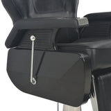 Barber Chair Black 72x68x98 cm Faux Leather - Low Angle