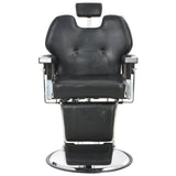 Barber Chair Black 72x68x98 cm Faux Leather - Front View