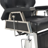 Barber Chair Black 72x68x98 cm Faux Leather - Low Angle