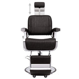 Barber Chair Black 68x69x116 cm Faux Leather - Front View