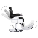 Barber Chair Black 68x69x116 cm Faux Leather - Top-Down View