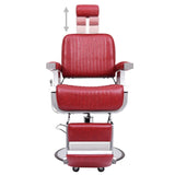 Barber Chair Red 68x69x116 cm Faux Leather - Front View