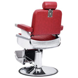 Barber Chair Red 68x69x116 cm Faux Leather - Side View