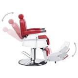 Barber Chair Red 68x69x116 cm Faux Leather - Top-Down View