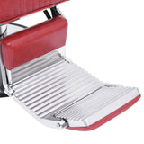 Barber Chair Red 68x69x116 cm Faux Leather - Rear View