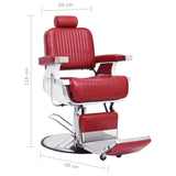 Barber Chair Red 68x69x116 cm Faux Leather - Close-Up Angle