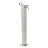 Garden Water Column Stainless Steel Square 95 cm - Low Angle