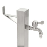 Garden Water Column Stainless Steel Square 65 cm - Rear View