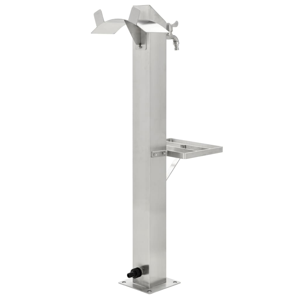 Garden Water Column Stainless Steel Square 95 cm