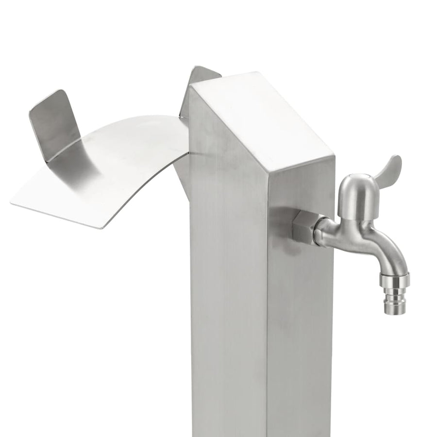 Garden Water Column Stainless Steel Square 95 cm