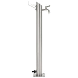 Garden Water Column Stainless Steel Round 95 cm - Front View
