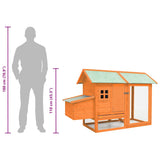 Chicken Cage Solid Pine & Fir Wood 170x81x110 cm - Extra Image