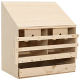 Chicken Laying Nest 2 Compartments 63x40x65 cm Solid Pine Wood - Front View