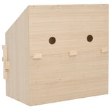 Chicken Laying Nest 2 Compartments 63x40x65 cm Solid Pine Wood - Close-Up Angle