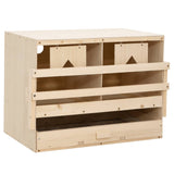 Chicken Laying Nest 2 Compartments 63x40x45 cm Solid Pine Wood - Front View