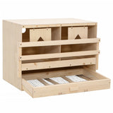 Chicken Laying Nest 2 Compartments 63x40x45 cm Solid Pine Wood - Side View