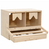 Chicken Laying Nest 2 Compartments 63x40x45 cm Solid Pine Wood - Top-Down View