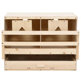 Chicken Laying Nest 2 Compartments 63x40x45 cm Solid Pine Wood - 45-Degree Angle