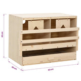 Chicken Laying Nest 2 Compartments 63x40x45 cm Solid Pine Wood