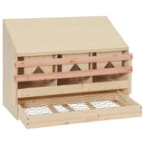 Chicken Laying Nest 3 Compartments 72x33x54 cm Solid Pine Wood - Side View