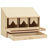 Chicken Laying Nest 3 Compartments 72x33x54 cm Solid Pine Wood - 45-Degree Angle
