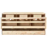 Chicken Laying Nest 3 Compartments 72x33x38 cm Solid Pine Wood - Front View