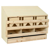 Chicken Laying Nest 3 Compartments 93x40x65 cm Solid Pine Wood