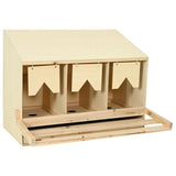 Chicken Laying Nest 3 Compartments 93x40x65 cm Solid Pine Wood