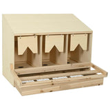 Chicken Laying Nest 3 Compartments 93x40x65 cm Solid Pine Wood