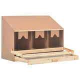 Chicken Laying Nest 3 Compartments 93x40x65 cm Solid Pine Wood - Side View