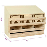 Chicken Laying Nest 3 Compartments 93x40x65 cm Solid Pine Wood - Extra Image