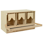 Chicken Laying Nest 3 Compartments 96x40x45 cm Solid Pine Wood