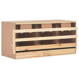 Chicken Laying Nest 3 Compartments 96x40x45 cm Solid Pine Wood - Front View