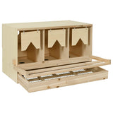 Chicken Laying Nest 3 Compartments 96x40x45 cm Solid Pine Wood