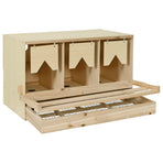 Chicken Laying Nest 3 Compartments 96x40x45 cm Solid Pine Wood