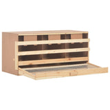 Chicken Laying Nest 3 Compartments 96x40x45 cm Solid Pine Wood - Side View