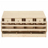 Chicken Laying Nest 4 Compartments 106x40x59 cm Solid Pine Wood - Front View