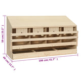 Chicken Laying Nest 4 Compartments 106x40x59 cm Solid Pine Wood - Close-Up Angle