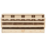 Chicken Laying Nest 4 Compartments 106x40x45 cm Solid Pine Wood - Front View