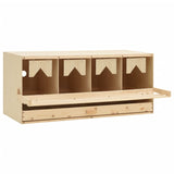 Chicken Laying Nest 4 Compartments 106x40x45 cm Solid Pine Wood - Side View
