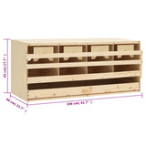 Chicken Laying Nest 4 Compartments 106x40x45 cm Solid Pine Wood - Close-Up Angle
