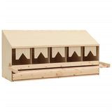 Chicken Laying Nest 5 Compartments 117x33x54 cm Solid Pine Wood - Side View